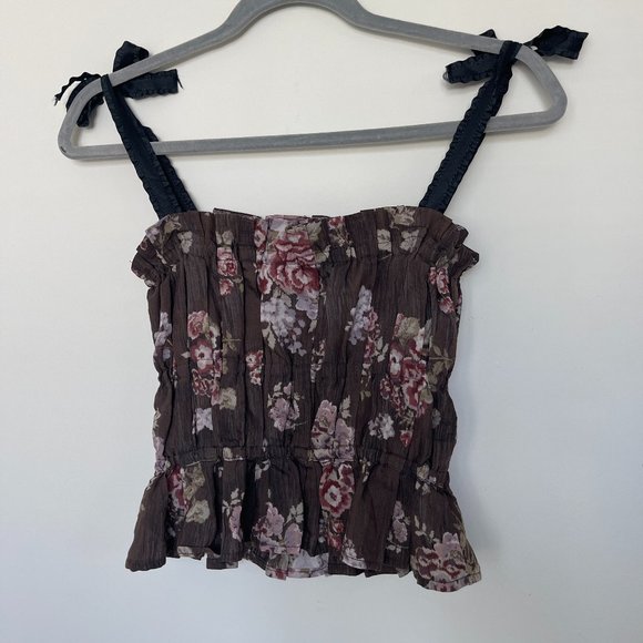Floral Ruffle Tank Top - Picture 2 of 2